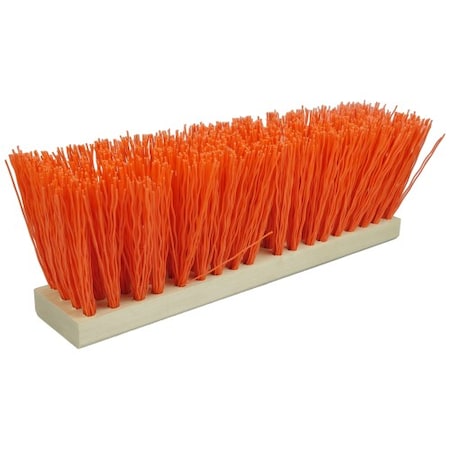 Weiler 18" Street Broom, 5-1/4" Trim Length, Orange Polypropylene Fill 42054
